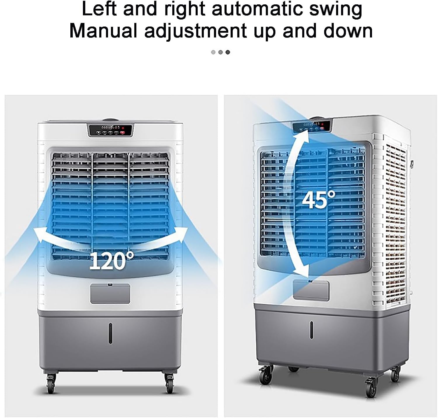  Ventilateur Refroidisseur D'air Par évaporation Commercial, Refroidisseur D'air Portable à 3 Vitesses Avec Oscillation à 120°, Climatiseur 3 En 1, Grand Réservoir D'eau P