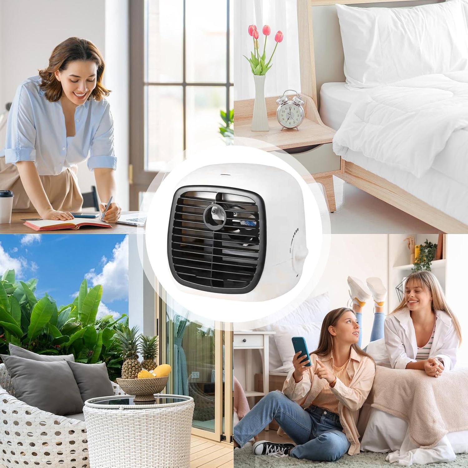  Climatiseurs Portatifs,Humidificateur Évaporatif De Bureau - Appareil De Refroidissement USB Portable Pour Voyage, Extérieur Et Camping