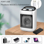  Ventilateur Climatiseur Portatif | Ventilateur D'Air Frais Pour Chambre,Modes Réglables Silencieux Avec Humidificateur - Rafraîchisseur D'Air Compact Pour Bureau Domicile Et Voyage