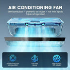  Ventilateur Rafraîchissant Ac Pour Pièce - Ventilateur Rafraîchissant Climatiseur - Rafraîchisseur D'Espace à Trois Vitesses Avec Recharge Sans Fil Pour Intérieur Extérieur Salle De Bains