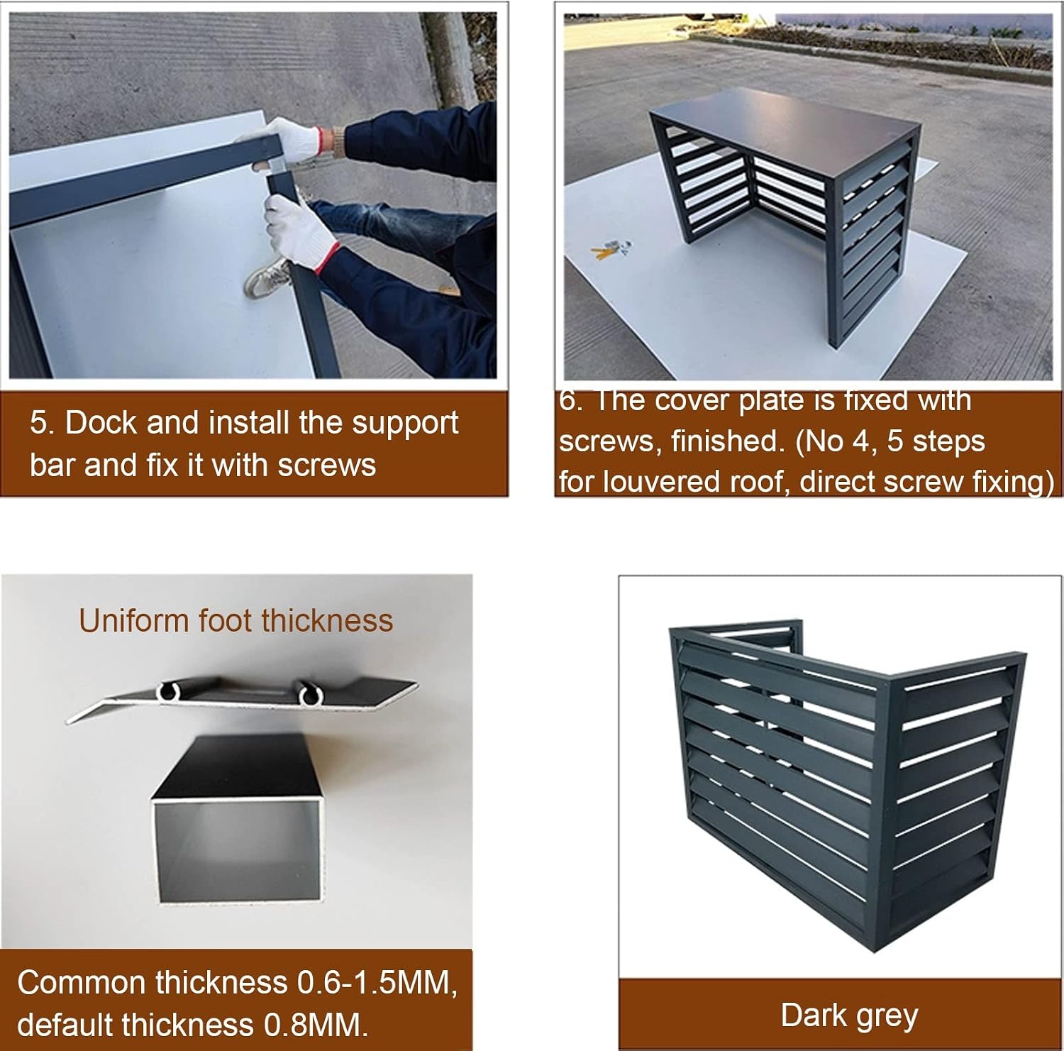 GENERIC Couvertures En Aluminium Pour Climatiseur - Protection Centrale Du Condensateur AC - Protection De Pompe à Chaleur CVC - Couvercle De L'unité CA Résistant Aux Intempéries - Protection En Aluminium De