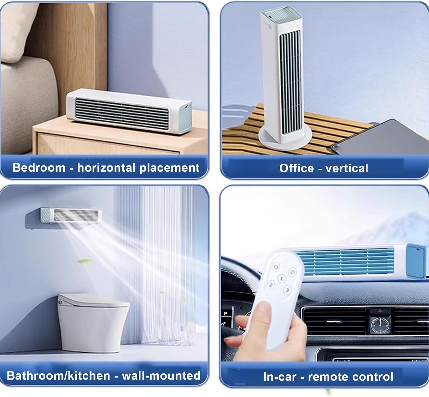  Ventilateur De Climatiseur Portable, Dispositif De Refroidissement Sans Lame Avec Télécommande, 3 Vitesses, Unité De Climatisation Murale Pour Bureau De Chambre à Coucher, Refroidisseur Portable Silen