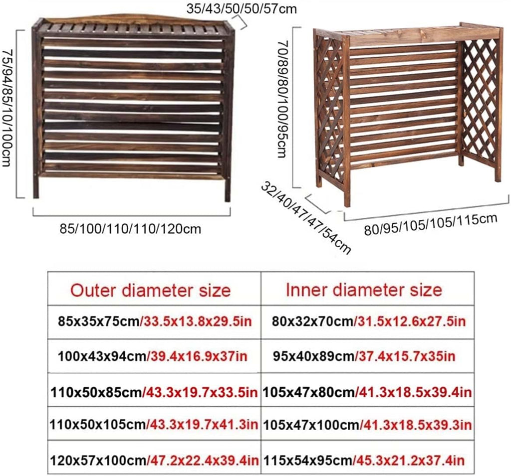 GENERIC Housse Pour Climatiseur Extérieur, écran Confidentialité, Housse Protection Extérieure Bois Pour Climatiseur Central Toutes Saisons, écran Clôture Climatiseur Pour Unités Extérieures, Support Pour