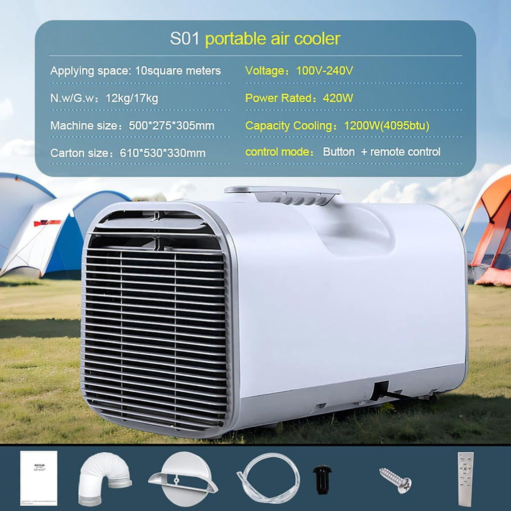  Climatiseur Portable, 4100 BTU, 420 W, Refroidissement Rapide, Déshumidificateur, Pour Tente De Camping, Camping-Car, Voiture, Camion, Fourgonnette Et Pêche