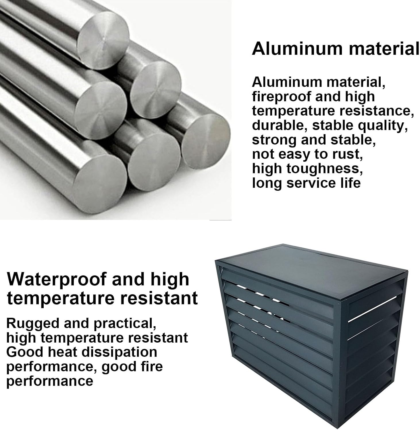 GENERIC Housse De Protection En Aluminium Pour Climatiseur – Protection Contre La Poussière Pour Unités Extérieures, Pompe à Chaleur, Résistante Aux Intempéries, Pour Utilisation En Intérieur/extérieur