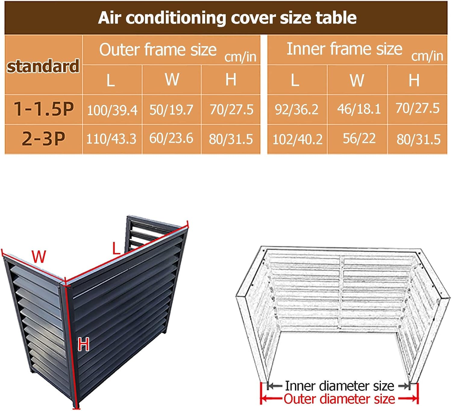  Écran De Clôture Pour Climatiseur, Housses Pour Climatiseur Extérieur, Cache-climatiseur, étagère De Rangement Pour Présentoir De Plantes D'extérieur, Housse De Protection Pour Condenseur Ex