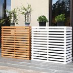GENERIC Housse De Protection Pour Climatiseur D'extérieur En Bois Massif Avec Persiennes Et Support De Fleurs 105 X 45 X 95 Cm, Résistante Aux Intempéries Et Design Pour Jardin Et Terrasse