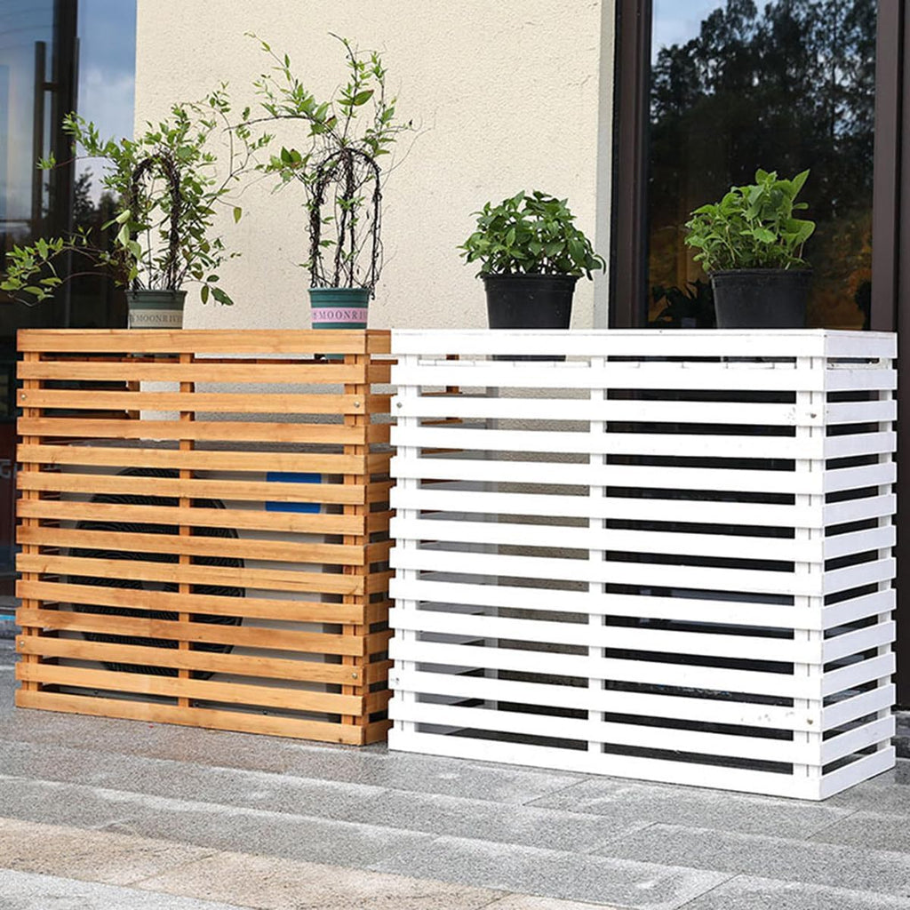 GENERIC Housse En Bois Pour Climatiseur D'extérieur – Capot à Persiennes Pour Unités De Climatisation En Bois Massif Et Support De Fleurs Et Taille élégante B-105 X 45 X 95 Cm – Design Résistant Aux