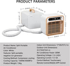 GENERIC Climatiseur Split Portable, Unité De Climatisation 5000 BTU Avec Wi-Fi Et Télécommande - Refroidissement Silencieux 40dB, Débit D’Air 130m³/h, Minuterie 12H Pour Camping-Car, Caravane, Campin 2m-Pipe