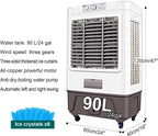 GENERIC Refroidisseur D'air Portable De Climatisation Industriel, 4 Roues, Réservoir D'eau 30L, 3 En 1 Climatiseur Mobile, Ventilateur De Refroidissement Et Déshumidificateur Pour La Maison/Bureau (Grand)