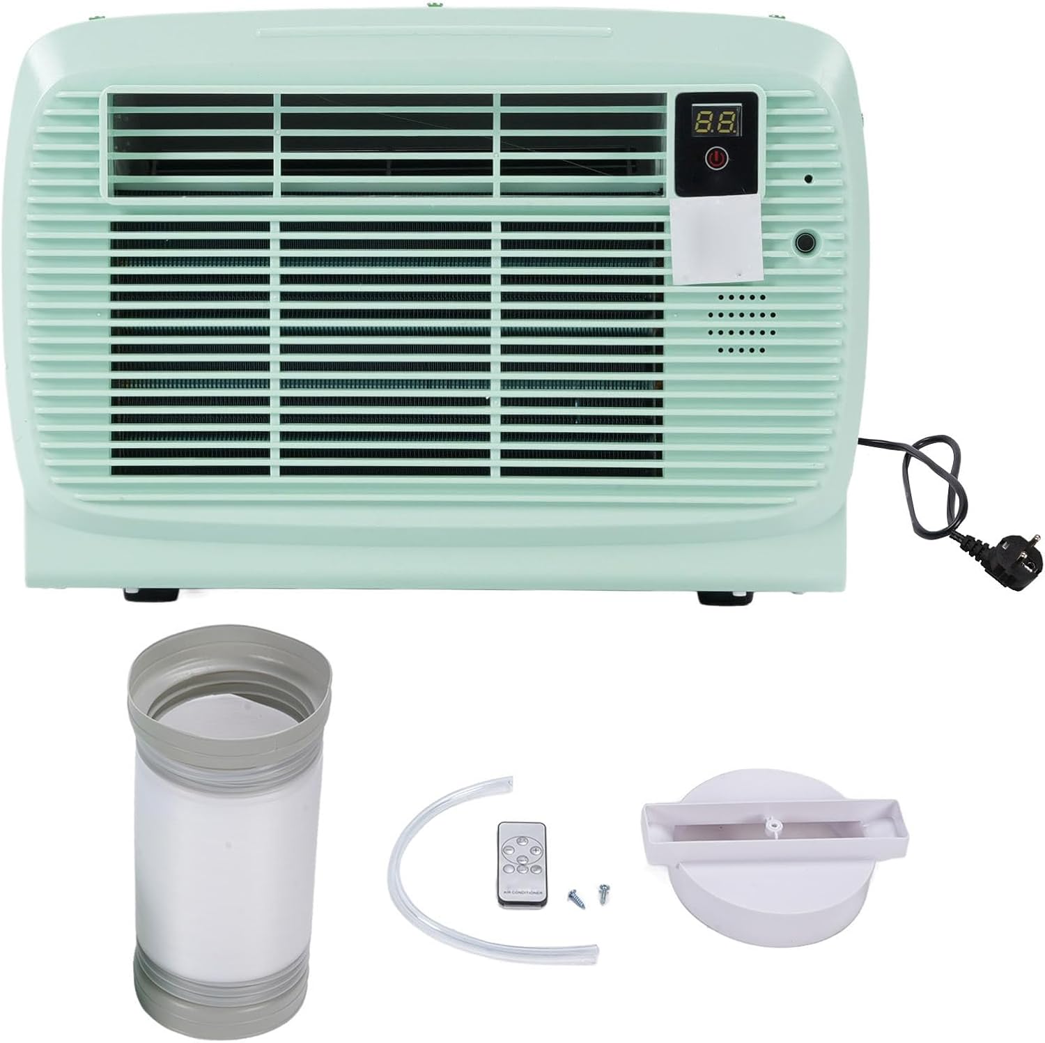  Climatiseur Portable, Camping AC 2300 BTU Avec Commande Vocale En Anglais Et Télécommande Pour Tente De Camping-car, Utilisation En Extérieur, Léger, économie D'énergie, Faible (Prise UE 220V)