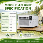  Climatiseur Portable 1876 Btu Pour Tentes,280W,Déshumidificateur,Rafraîchisseur D'air Avec Minuterie Et Télécommande Pour Tentes 1 À 3 Personnes,Camping En Camion Et Camping-Cars AC+1.8M