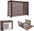  Housse De Climatiseur En Bois - Écran Décoratif Imperméable Pour Climatiseurs Et Pompes à Chaleur 115 X 54 X 95 Cm Marron Antirouille Résistant à La Corrosion Support Pou