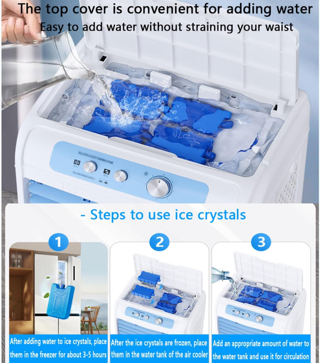 GENERIC Ventilateur De Climatiseur Portable Avec 3 Niveaux De Vitesse, Réservoir D'eau Extra Grand, Batteries De Refroidissement, Ventilateur De Refroidissement Rapide Et Sans Tuyau.Convient Pour Les Chambres
