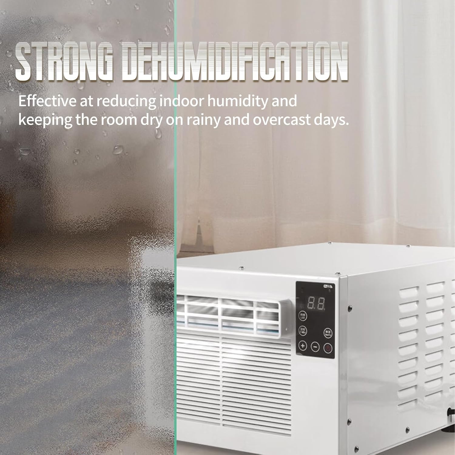  Climatiseur Portable Compact, Déshumidificateur 1876BTU à Refroidissement Rapide Pour La Cuisine De Dortoir De Chambre.Fonctionnement Silencieux écoénergétique 280W Avec Roues De Roulette.Pas D'instal