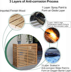  Housses Décoratives Pour Climatiseur Pour Clôtures Extérieures – Housse élégante Pour Unité De Climatisation Avec Support De Plante En Bois Et Protection Supérieure – Résistante Aux Intempéries Et
