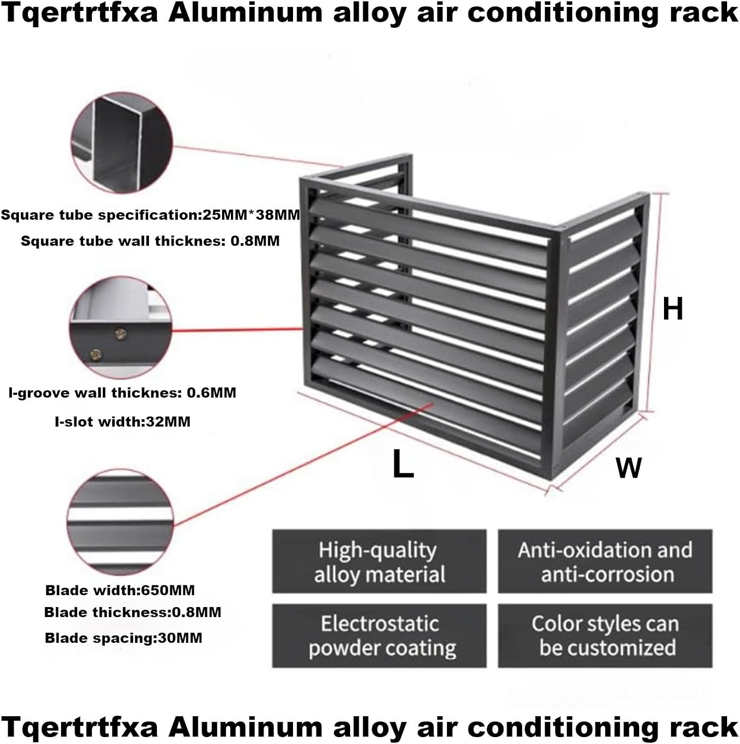 GENERIC Mini Housse De Climatiseur Fendue En Aluminium Pour Protection De Pompe à Chaleur Extérieure, Clôture élégante Pour Dissimuler Les Unités, Résistante Aux Intempéries Pour Une Utilisation En Intérieur