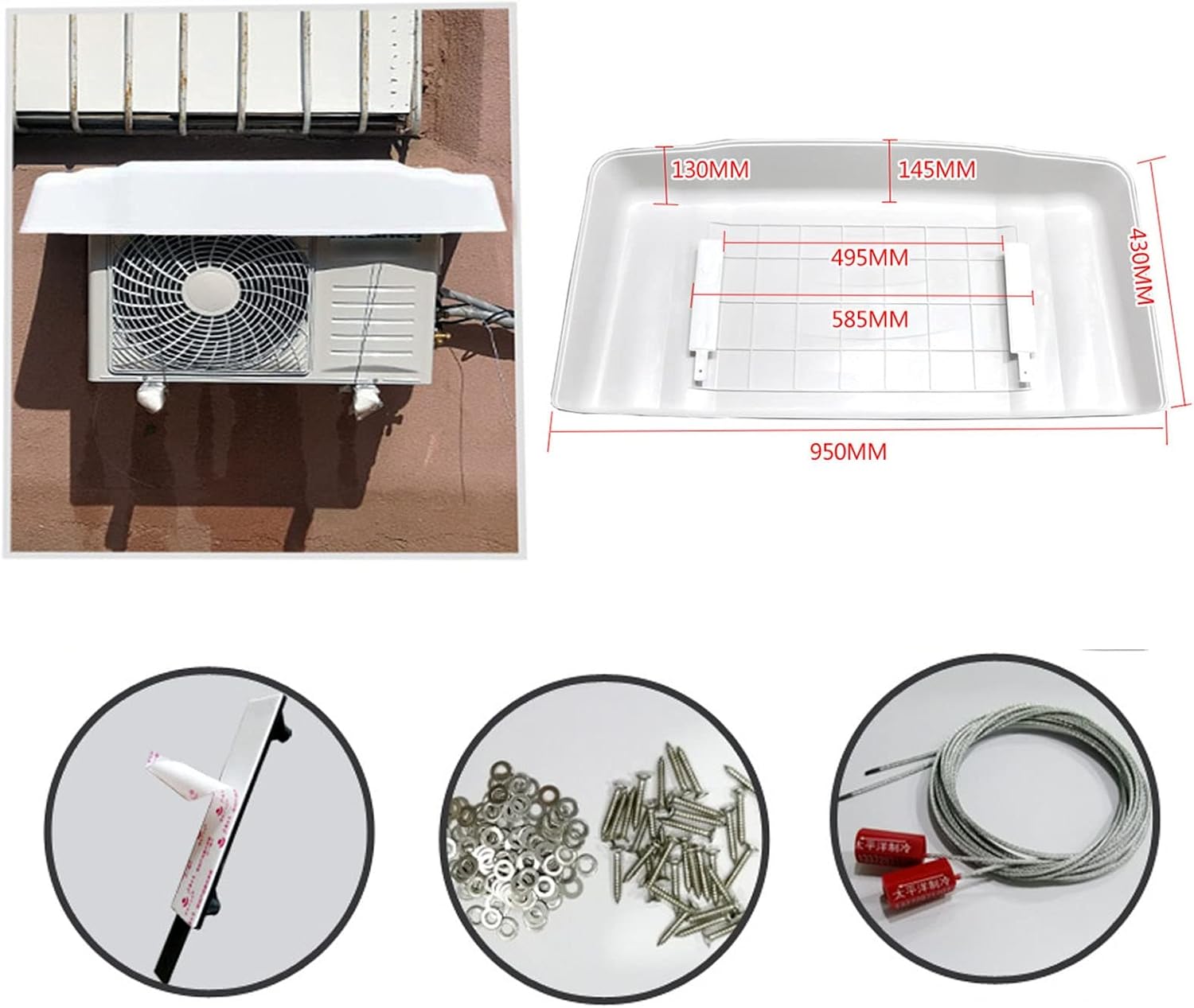  Housse De Protection En PVC Robuste Pour Climatiseur – Protection Résistante Aux Intempéries Pour Unité De Climatisation Extérieure, Anti-poussière Et Pare-soleil – Utilisation Toute L'année