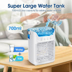  Mini Climatiseur Portable 700 Ml Réservoir, Refroidisseur à Air USB Avec 3 Vitesses De Vent, Poignée