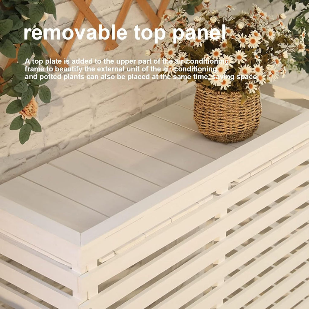  Housse De Protection Extérieure En Bois Pour Climatiseurs Et Pompes à Chaleur, Clôture élégante Pour Cacher Le Climatiseur Et Design Résistant Aux Intempéries