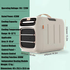  Climatiseur Portable, Climatiseur De Camping Réversible, Température De Refroidissement : 16–32 °C, Surface Couverte : 8–10 M², Idéal Pour Tentes, Camions, Voitures, Camping-cars Et Vans Aménagés.