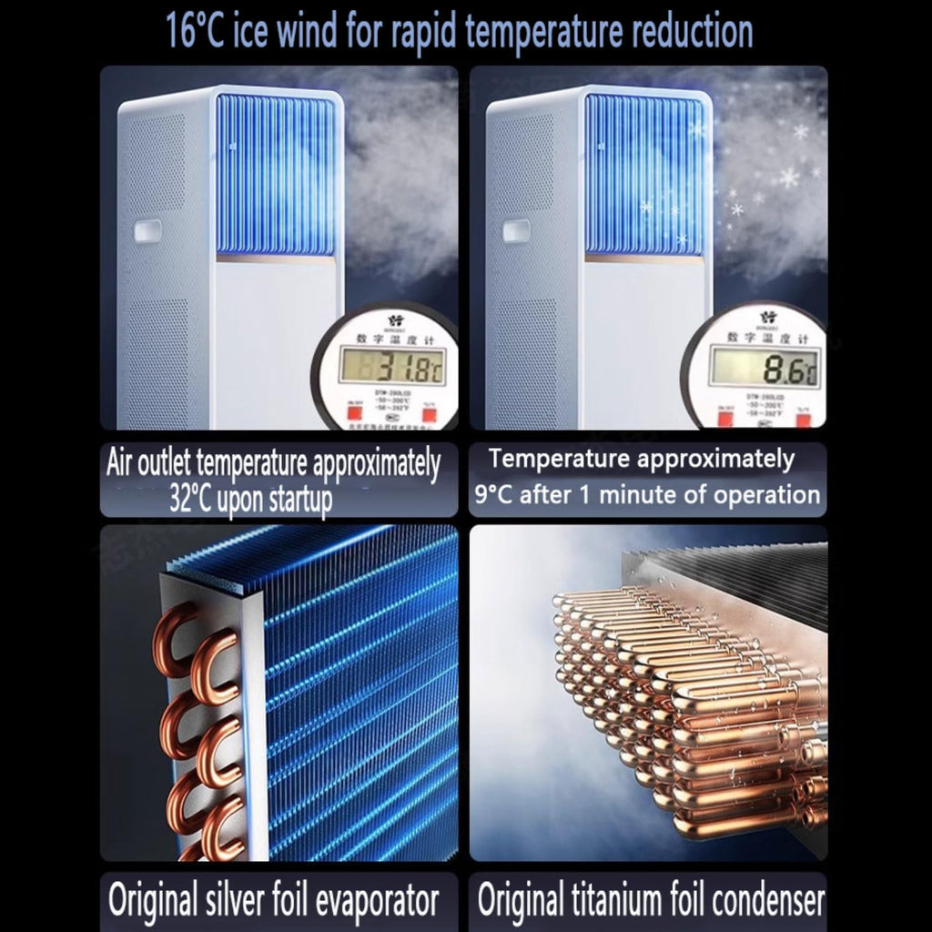  Climatiseur Portable, Unité De Climatisation Intelligente Avec Déshumidificateur Cool Et Modes De Ventilateur, Télécommande, Minuterie 24H, Kit De Fenêtre, Pas De Mur Requis Pour Le Bureau De La Chamb