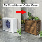  Écran De Protection Pour Climatiseur, Unité De Condensation, Housse Extérieure En Bois Pour Climatiseur, Support De Fleurs à Persiennes, Bois Massif/anticorrosion
