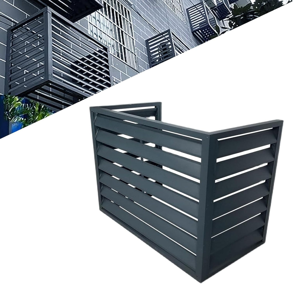  1.5P Climatiseur Mural Aluminium Composite Caisson Anti Bruit Pompe A Chaleur Support Climatiseur Exterieur Cache Clim,Étanche À La Poussière Et À L'eau Pour Intérieur Extérieur Support