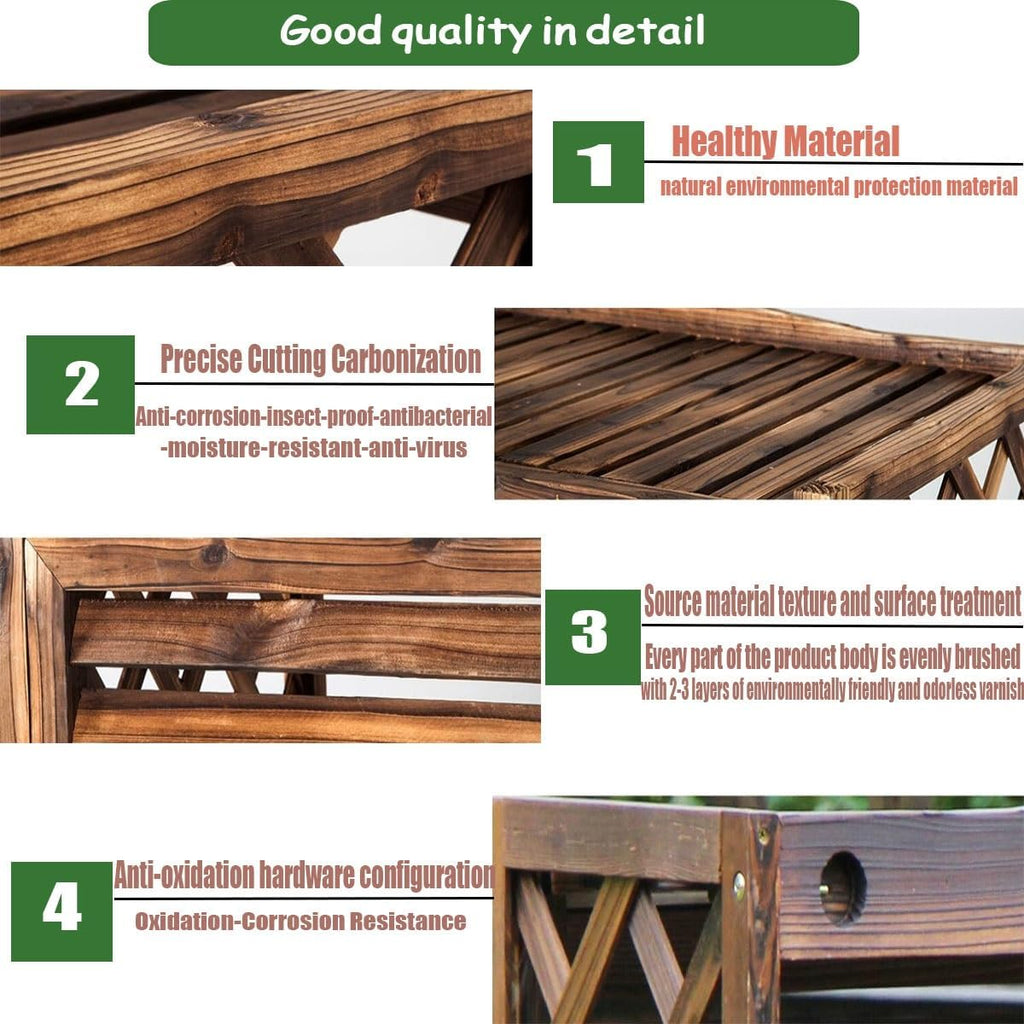  Housse En Bois Pour Climatiseur D'extérieur – Design élégant à Persiennes En Bois Massif Et Support De Fleurs 4 (taille M : 100 X 43 X 94 Cm)
