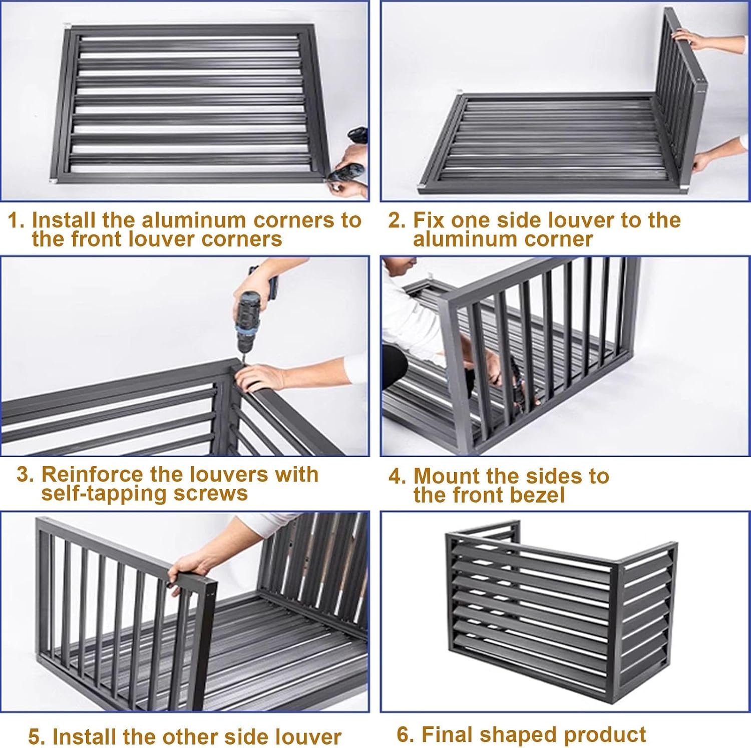 GENERIC Housse De Protection Pour Climatiseur Extérieur – Protection Contre La Pluie En Alliage D'aluminium Pour Unités De Fenêtre – Protection Intérieur/extérieur – Blanc – Design Réglable Résistant Aux