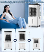  Climatiseur Mobile Sans Évacuation 15L 75W Climatiseur Mobile Silencieux Avec Minuterie De 7.5H 3 Modes 40dB Réservoir D'eau Amovible Télécommande Refroidisseur D'air Climatisation Pour Chambre