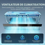  Ventilateur De Climatisation, Ventilateur De Refroidissement D'air Pour Chambre à Coucher, Ventilateur à Trois Vitesses Avec Charge Sans Fil, Refroidisseur D'espace, Vitesse Réglable, Pour Cuisine