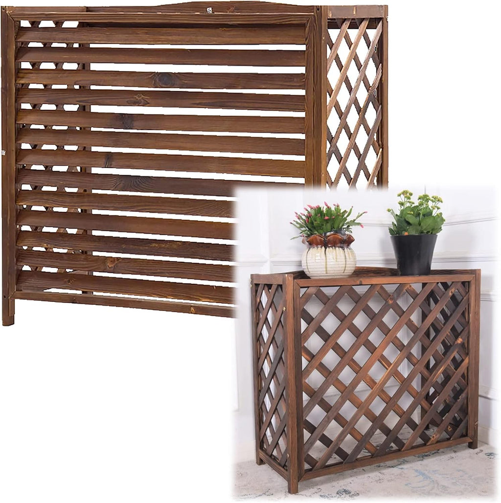  Support De Fleurs En Bois Massif Pour Climatiseur, Stores Décoratifs Pour Climatiseur, Grilles De Protection Pour Climatiseurs Et Pompes à Chaleur.