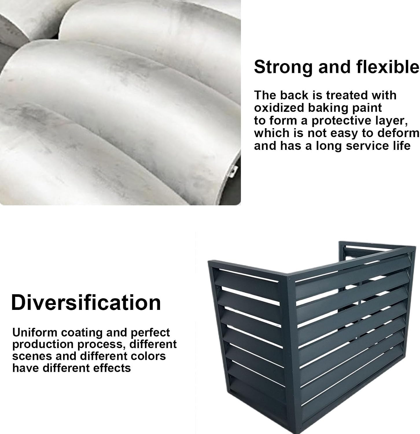 GENERIC Housse Décorative En Aluminium Pour Climatiseur Extérieur - Clôture élégante Pour Pompe à Chaleur - Protège Les Climatiseurs - Résistant Aux Intempéries - Convient à La Plupart Des Climatiseurs
