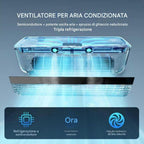 Genérico Ventilateur Avec Climatiseur - Refroidisseur D'ambiance Sans Fil, Ventilateur D'air De Table, Ventilateur Brumisateur Rechargeable, Refroidisseur Mural | De Refroidissement Rap
