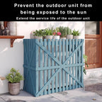  Housse En Bois Pour Climatiseur Extérieur, Protection Contre Le Vent Et Le Soleil, Facile à Installer Pour Terrasse Et Espaces Extérieurs (bleu, 120 X 60 X 105 Cm)