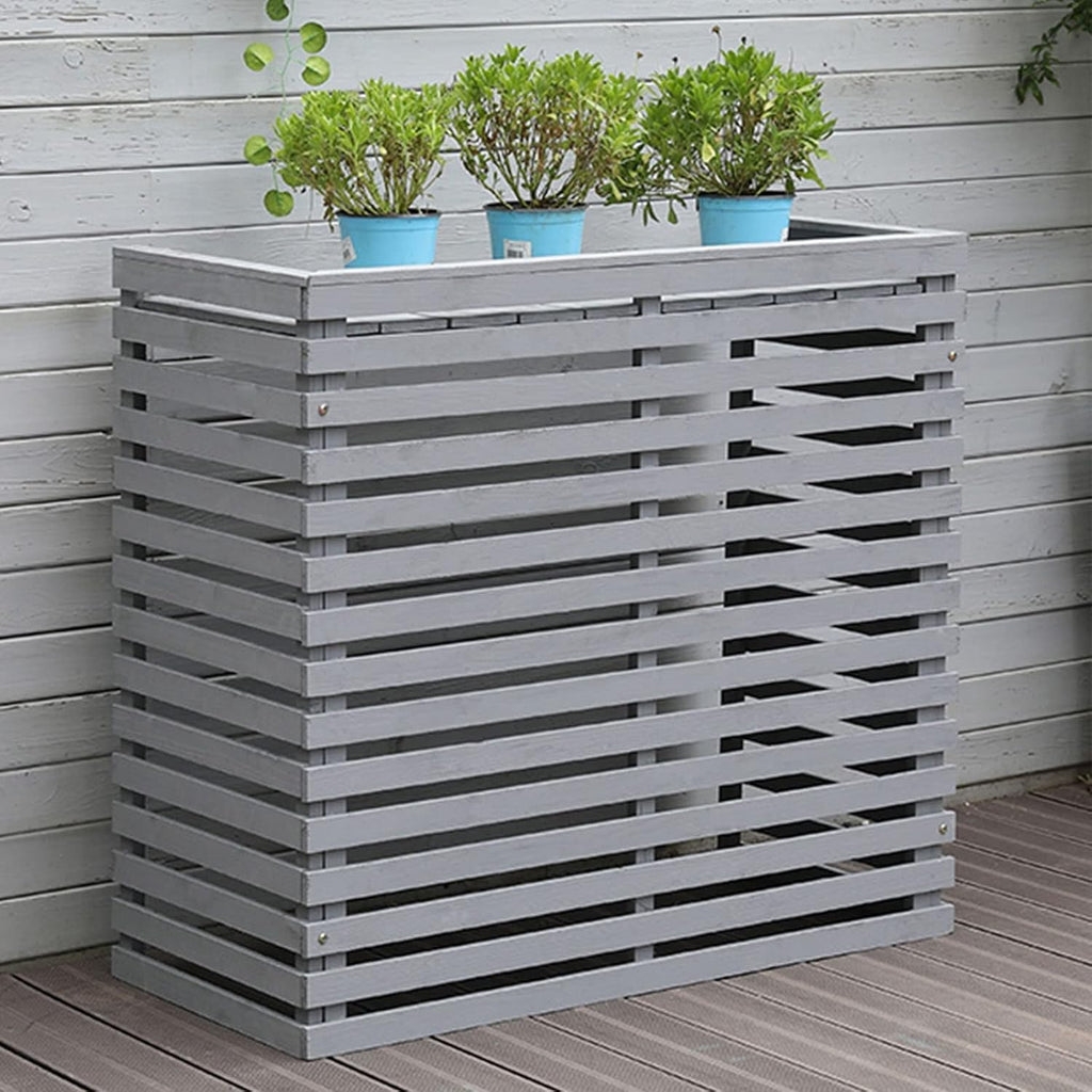  Housse De Protection Extérieure En Bois Pour Climatiseurs Et Pompes à Chaleur, Design élégant Pour Dissimuler Les Unités Et Résistant Aux Intempéries, Idéale Pour Les Terrasses Et Les Jardins