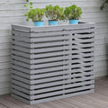  Housse De Protection Extérieure En Bois Pour Climatiseurs Et Pompes à Chaleur, Clôture élégante Pour Cacher Le Climatiseur Et Design Résistant Aux Intempéries