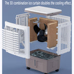 Climatiseur Mobile Silencieux 30L Refroidisseur D'air Sans Évacuation Ventilateur Refroidisseur D'air Avec 2 Coussin D'eau 3 Vitesses 3 Modes Oscillation 120°pour Chambre Bureau Maison