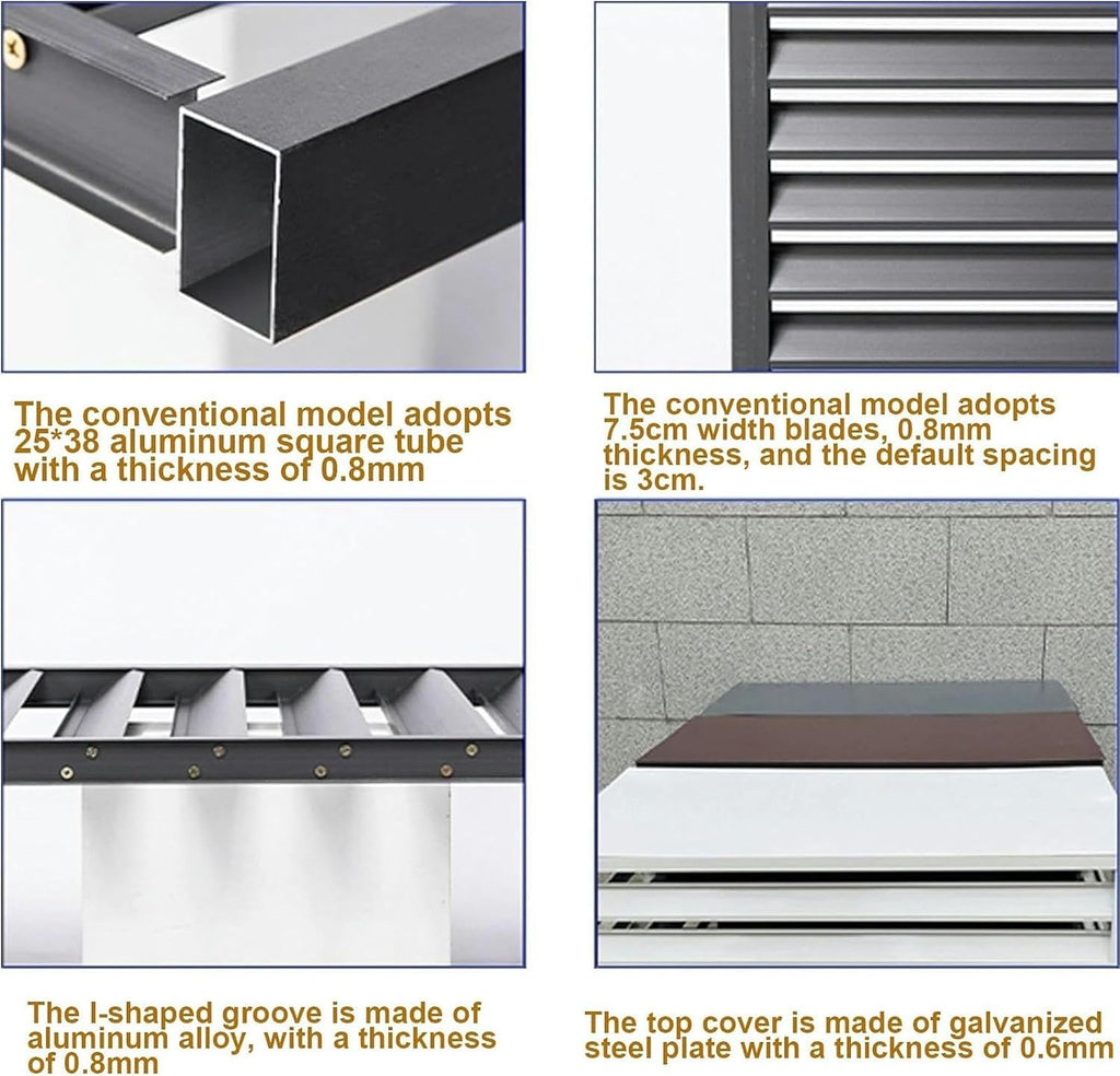 GENERIC Mini Housse En Aluminium Pour Climatiseur Et Pompe à Chaleur Pour Unité Extérieure, Protection Contre Les Intempéries, Protection Durable Pour Systèmes CVC