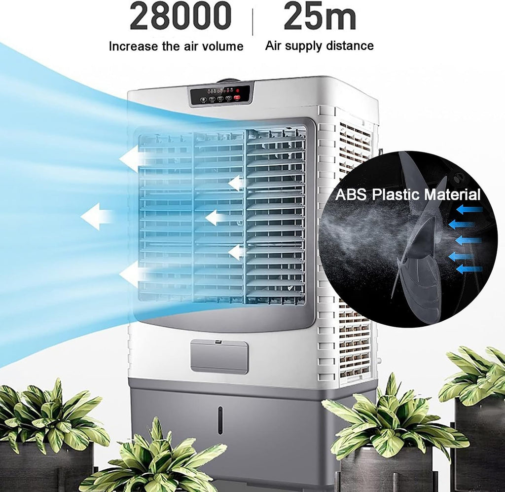 GENERIC Refroidisseur D'air Portable Avec Télécommande, Réservoir De 4L, 6 Packs De Glace, 12H Minuterie, Ventilateur D'évaporation Silencieux Pour Le Refroidissement De La Salle De Dortoir De Bureau à Domici