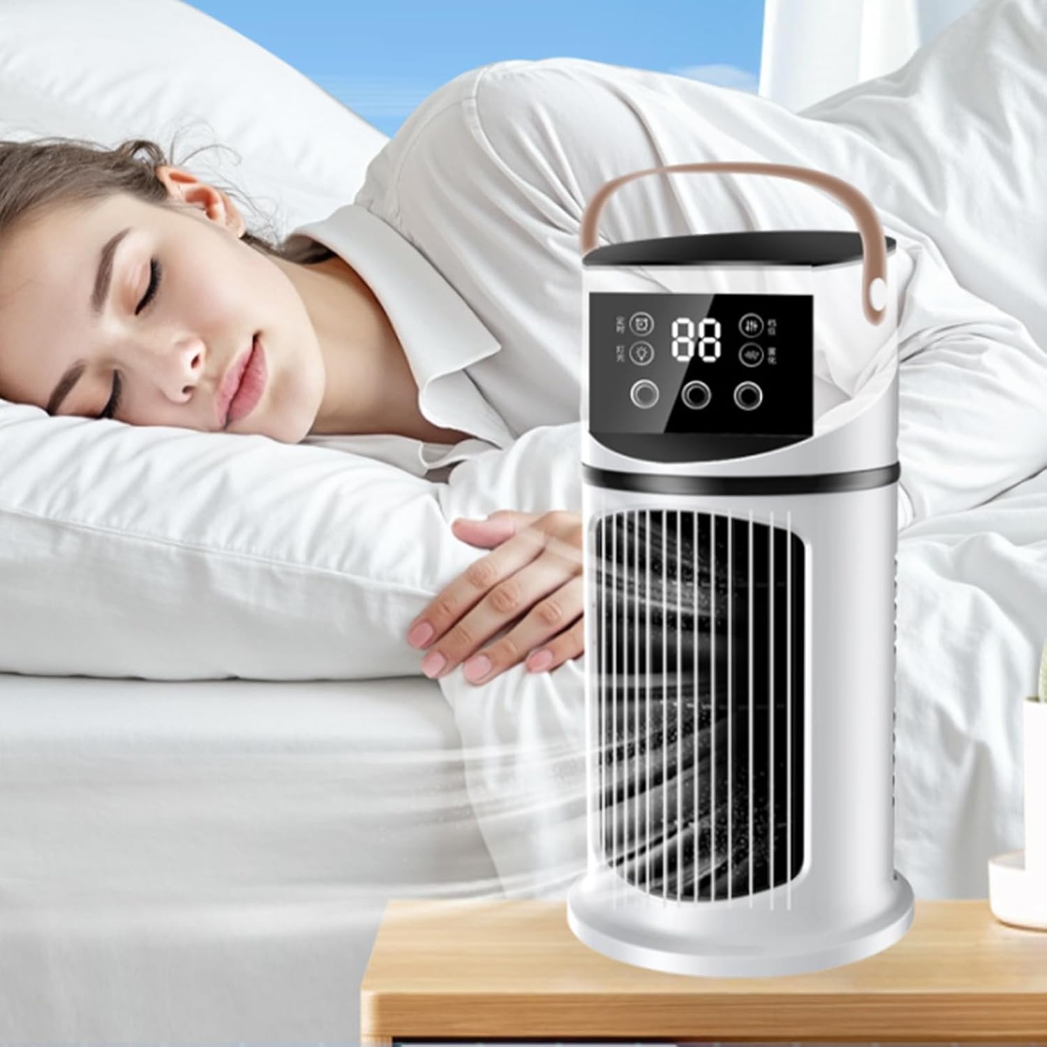 Genérico Climatiseur De Bureau | Ventilateur Climatiseur Pour Refroidir Les Pièces, Machine De Brumisation Réglable 9 Vitesses Avec Lumière LED Pour , Travailler, étudier Et Réunions