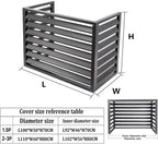  Housse Pour Climatiseur Extérieur – Clôture En Aluminium Robuste Avec étagère à Persiennes Pour Balcon, Jardin – Protection De L'intimité – Blanc (3 Côtés, 110 X 80 X 60 Cm)