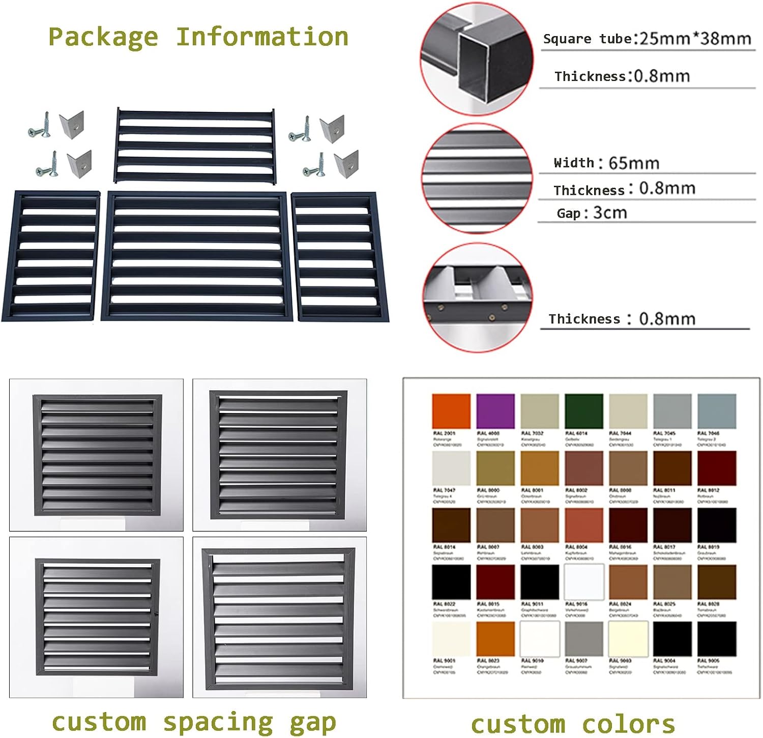 GENERIC Écran De Clôture Pour Climatiseur Extérieur – Volets En Alliage D'aluminium Anti-corrosion Et Support De Fleurs Pour Unité Extérieure En Métal, Blanc, Taille 2-3P (L1)