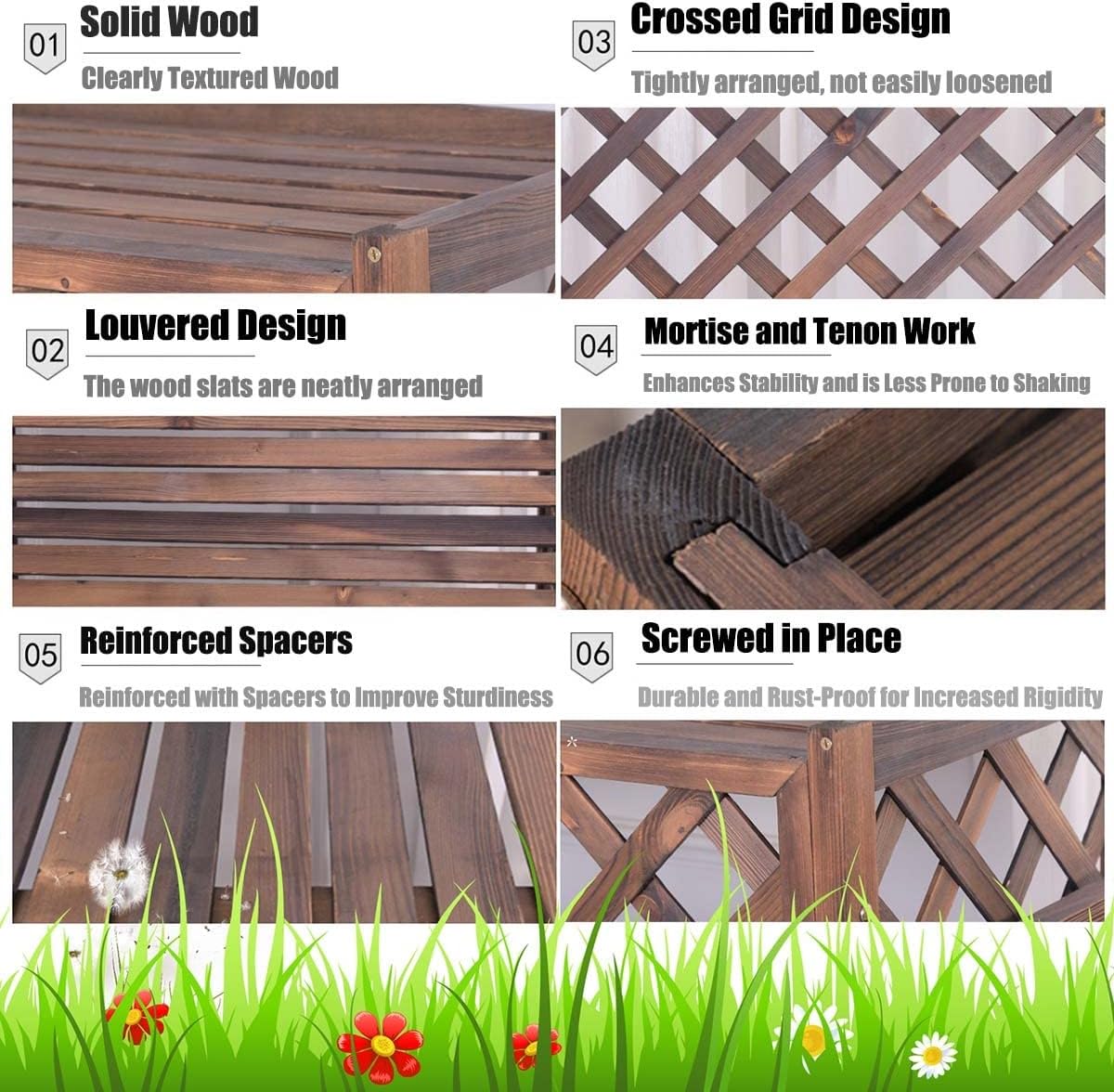  Clôture De Climatiseur Extérieur En Bois, Couvertures De Climatisation, Support De Rangement De Plantes De Climatisation En Bois, étagère Décorative, Support De Fleurs à