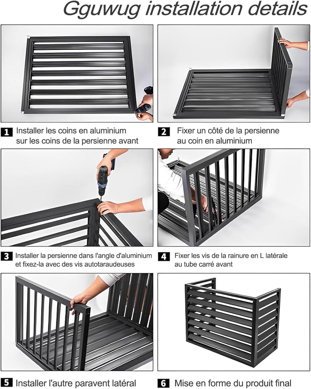  1.5P Climatiseur Mural Aluminium Composite Caisson Anti Bruit Pompe A Chaleur Support Climatiseur Exterieur Cache Clim,Étanche À La Poussière Et À L'eau Pour Intérieur Extérieur Support