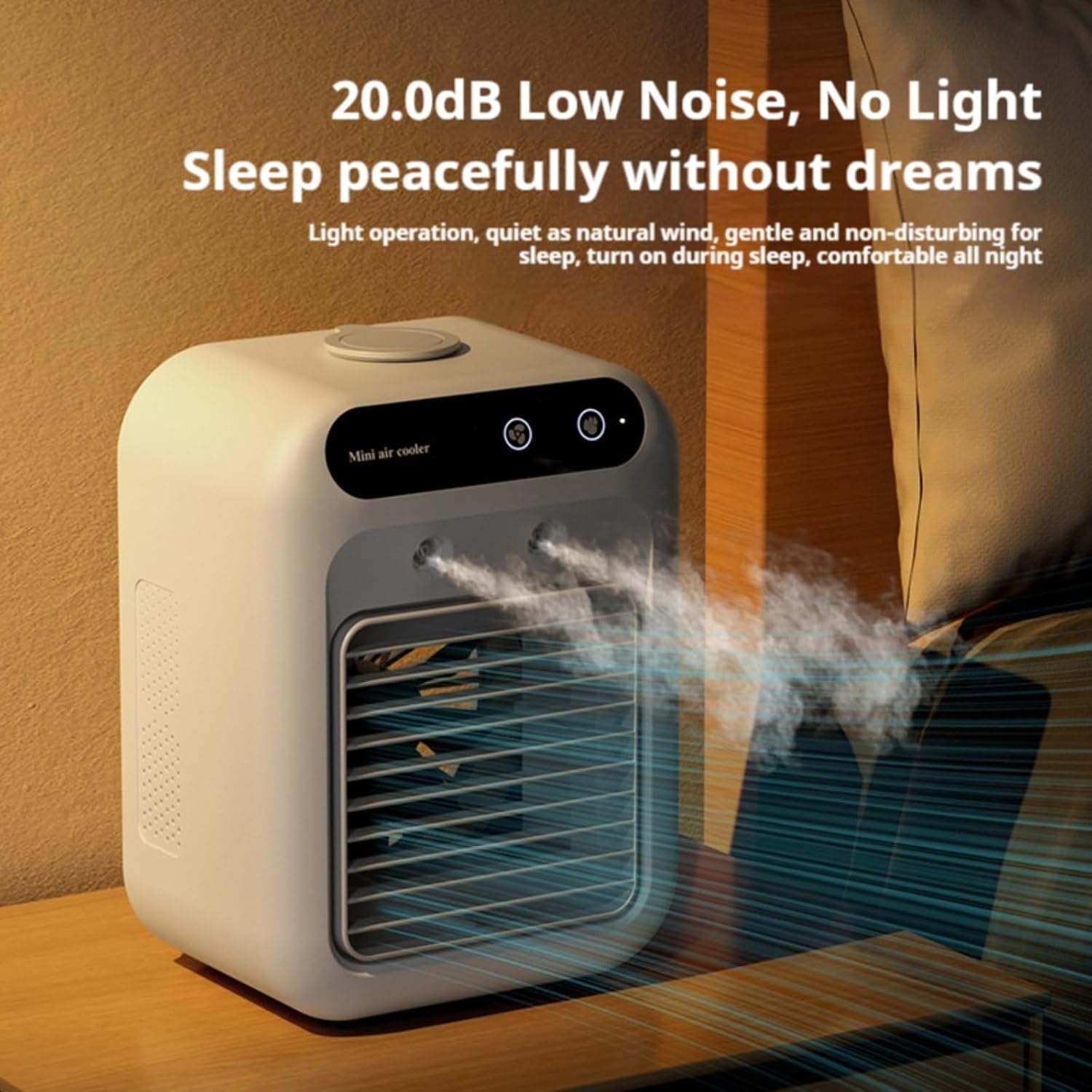  Climatiseur Portable 4 En 1, Mini Climatiseur USB Silencieux Avec Réservoir 500 Ml, Refroidisseur D’Air à Double Vitesse Et Brumisation, Pour Bureau, Chambre, Camping