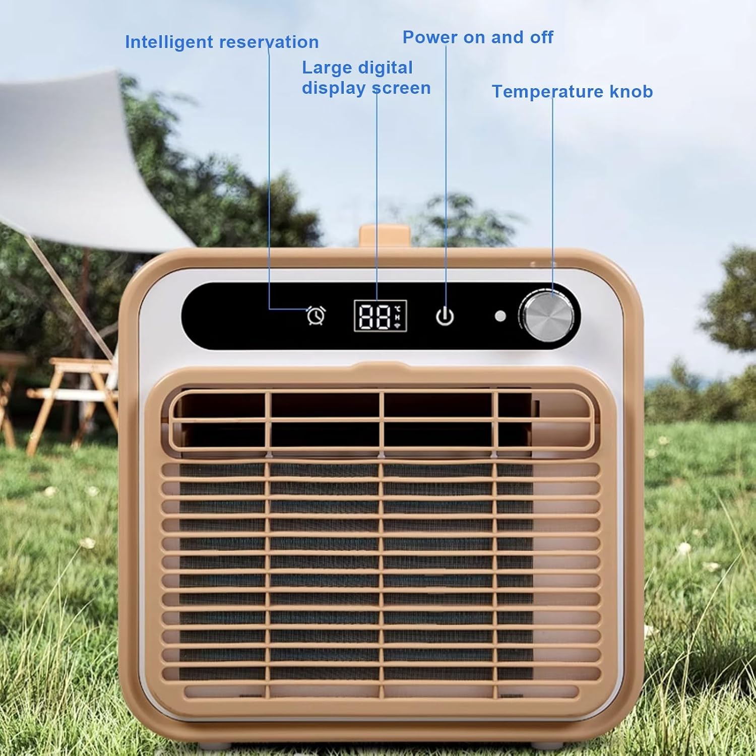 GENERIC Rafraichisseur D'air Silencieux Climatiseur Split Mobile Avec Poignée Et Tuyau Minuterie 12H Minuterie Aucune Installation Requise Pour Le Bureau Ou Le Camping(220v)