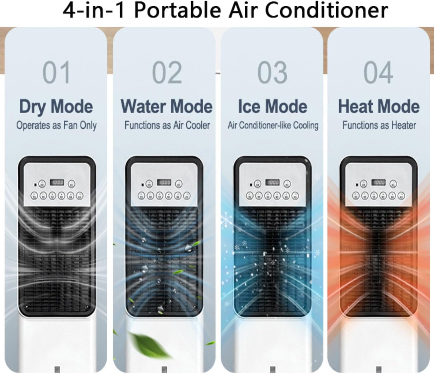GENERIC Refroidisseur D'évaporation Portable Avec Télécommande Et Minuterie, 3 Vitesses, Pivot De 120°, Fonctionnement Silencieux Pour La Pièce Et Le Bureau, Refroidissement Immédiat Par évaporation