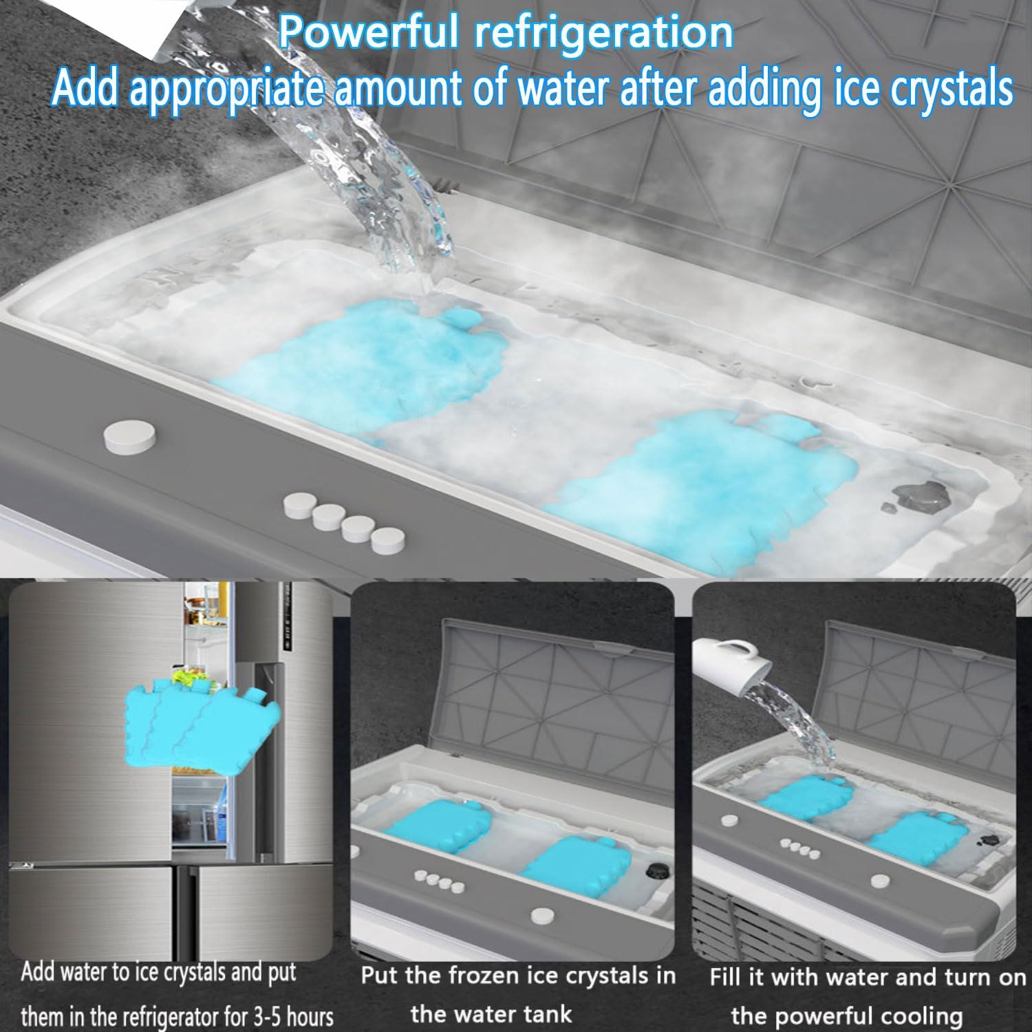 GENERIC Refroidisseur D'air évaporatif Portable, Ventilateur De Refroidissement Oscillant à 120 ° Avec Réservoir D'eau Et Packs De Glace, Ventilateur De Merle Silencieuse Murmuré Pour Bureau à Chambre à Couch